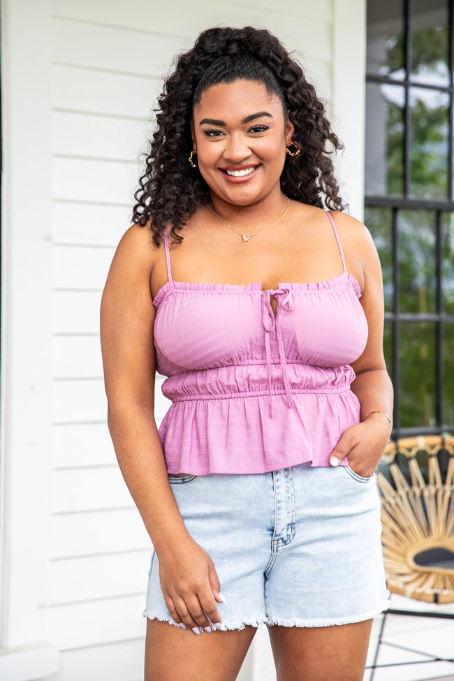 I Had A Feeling Dusty Rose Cinched Waist Linen Blend Tank FINAL SALE – Pink  Lily