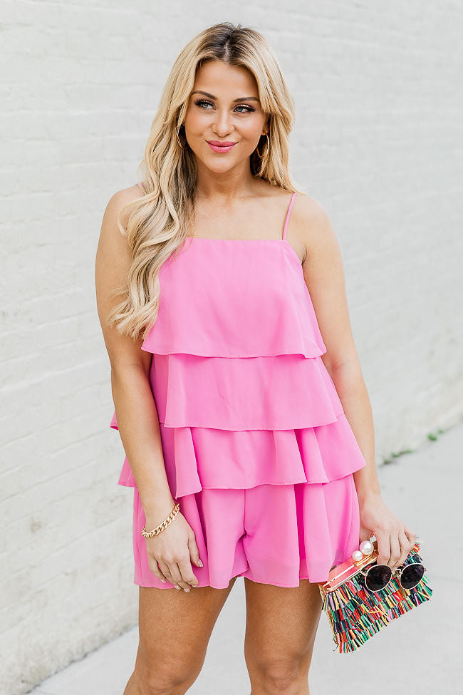 Don't Let Me Go Pink Ruffle Romper