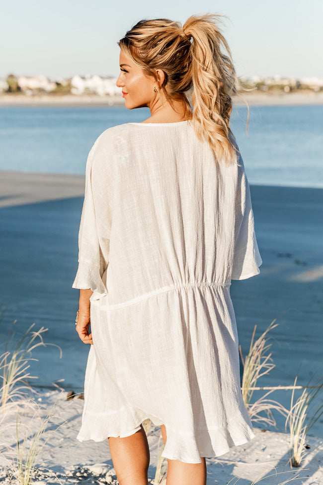 White beach discount cover up dress