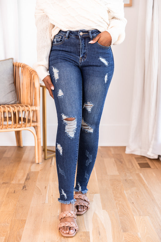 Hollister dark discount wash ripped jeans