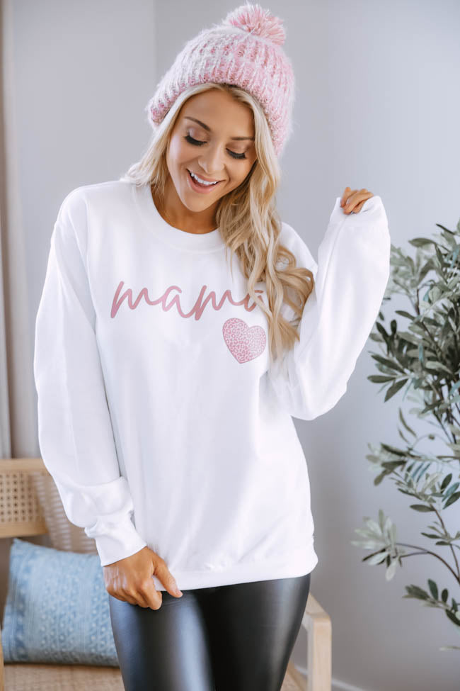 Mid Pink Leopard Print Heart Sweatshirt