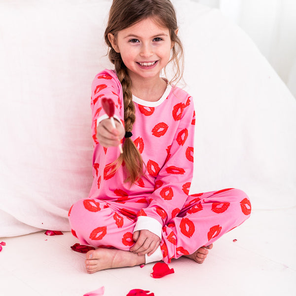 Serendipity Moments Kids Pink Lip Printed Pajama Set FINAL SALE