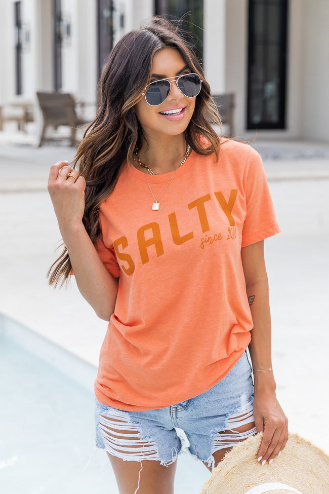 Salty Since 2020 Heather Orange Graphic Tee
