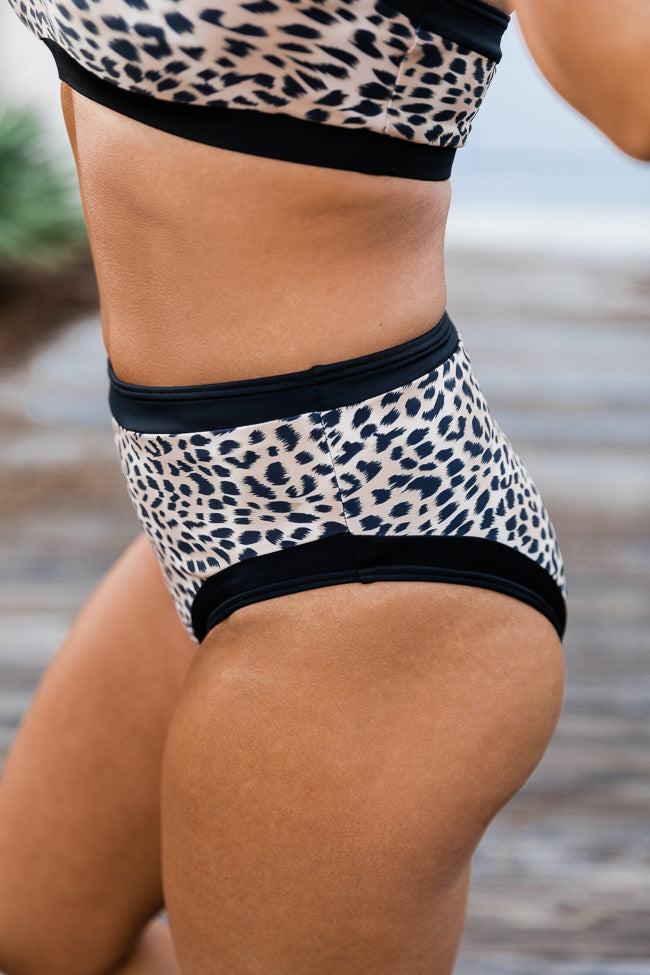 Catch The Ocean Leopard Print Brown Bikini Bottom FINAL SALE