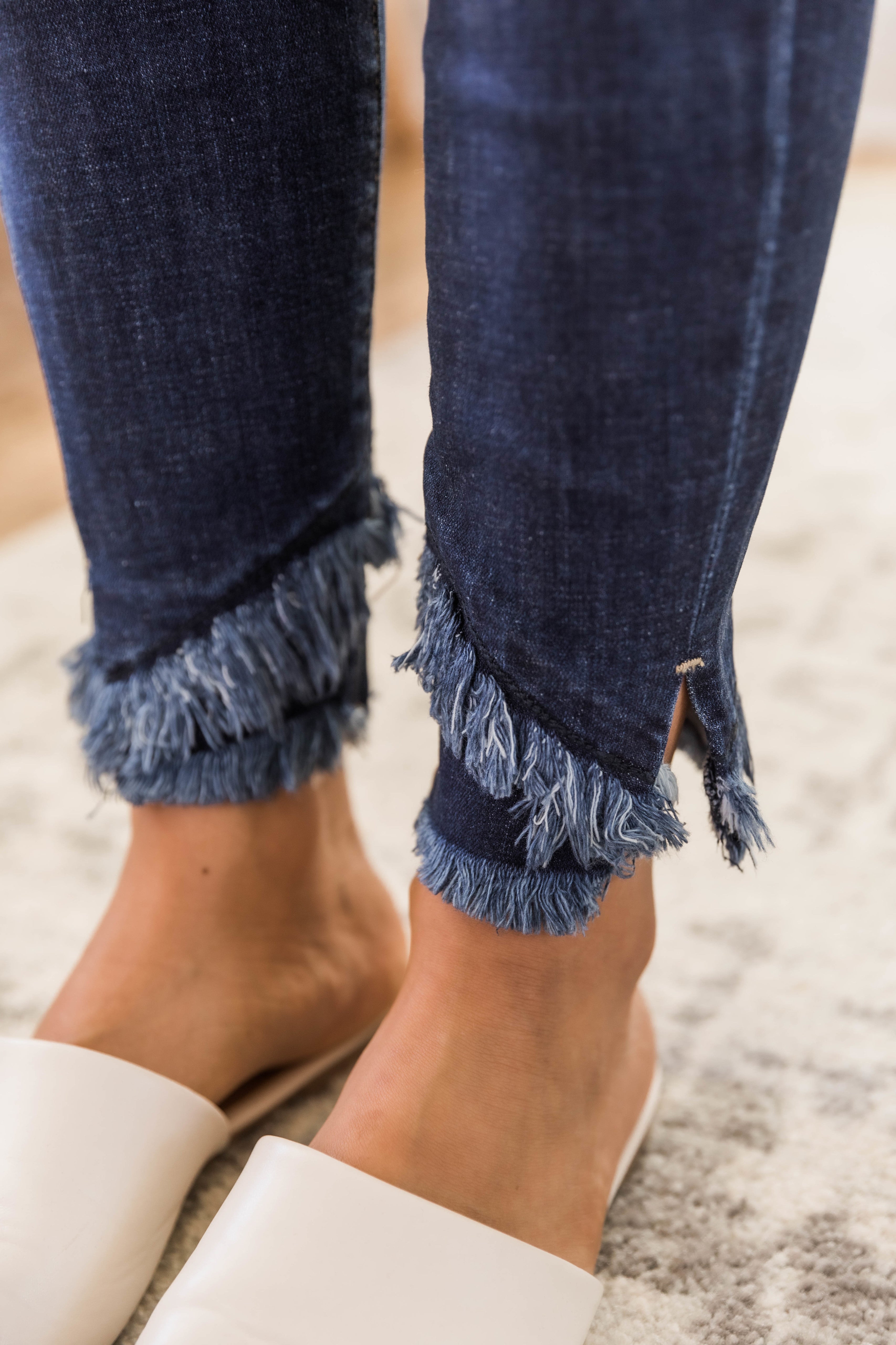 Fringe bottom shops skinny jeans