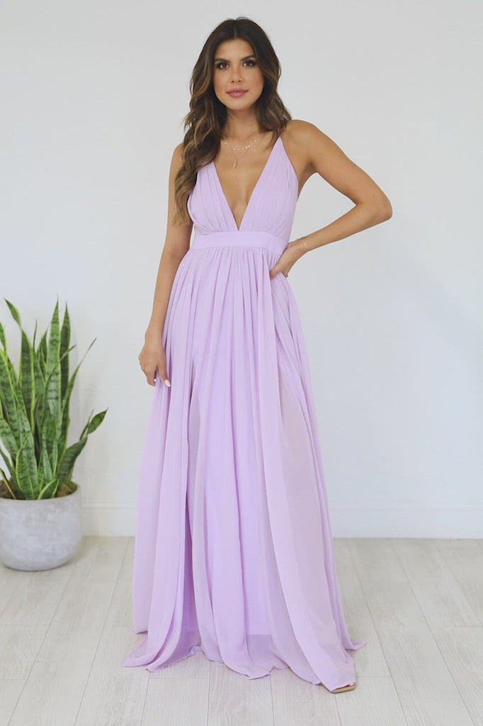 Flowy Maxi Dress - Lilac