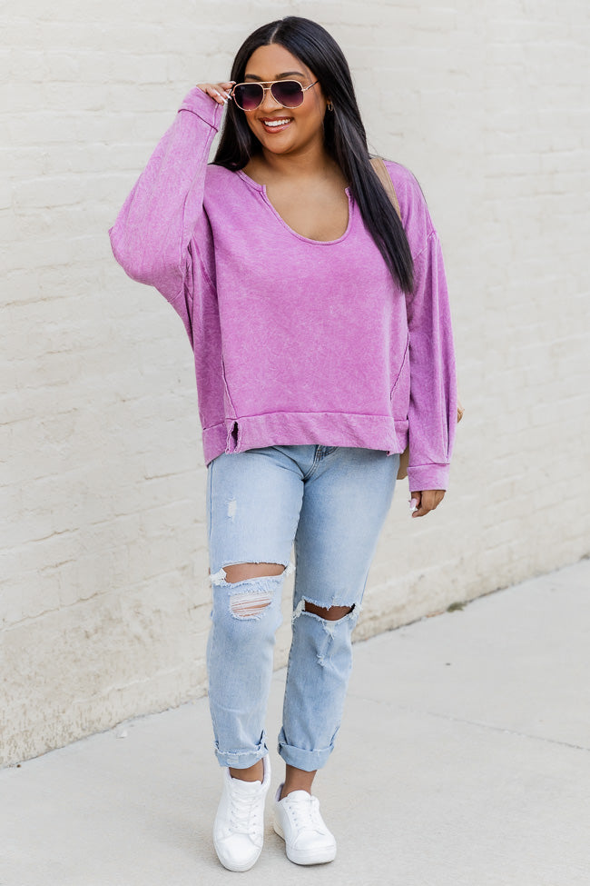 Top Knot Mama Pink Pullover