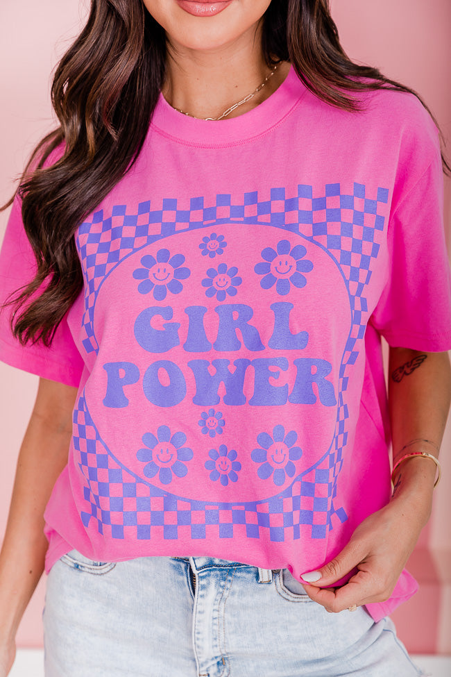 hardware hylde syreindhold Girl Power Oversized Hot Pink Graphic Tee – Pink Lily