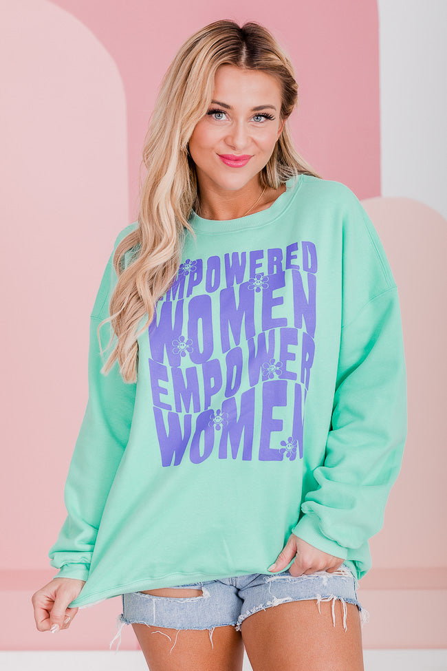 Empowered Women Empower Women Lime Oversized Graphic Sweatshirt