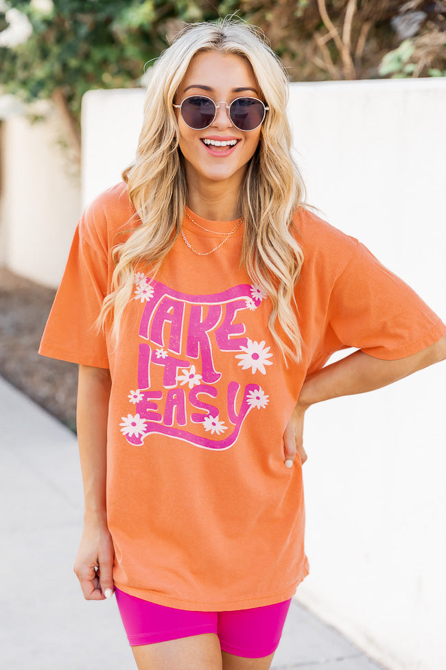 Take It Easy Burnt Orange Graphic Tee