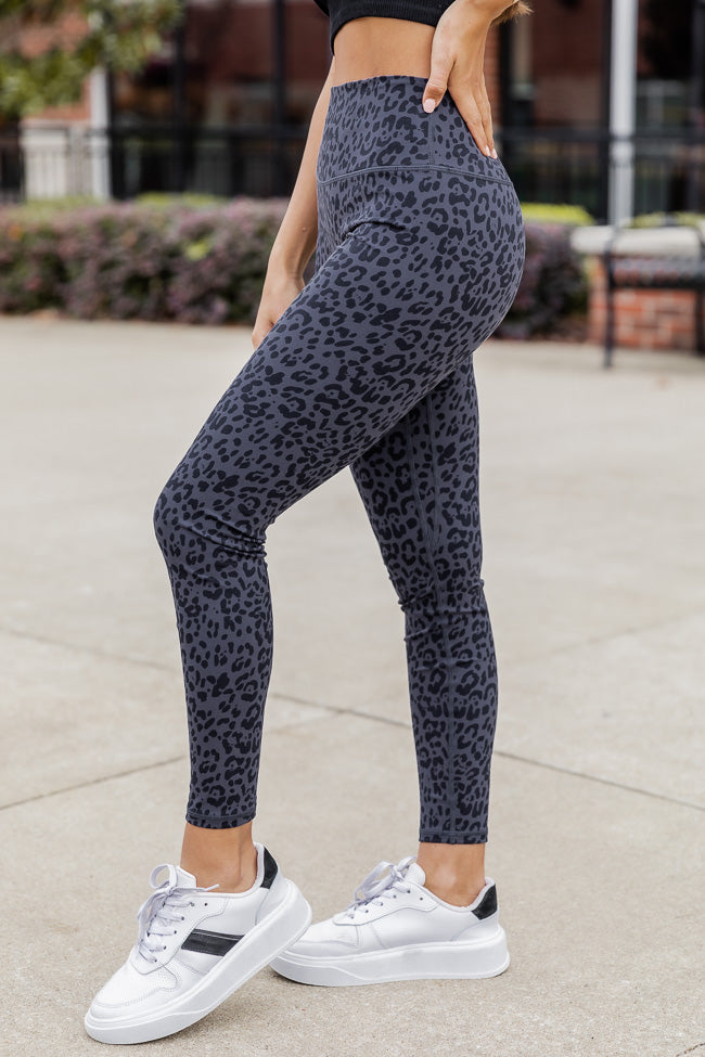 Seamless sports tights - Dark grey/Leopard print - Ladies | H&M IN