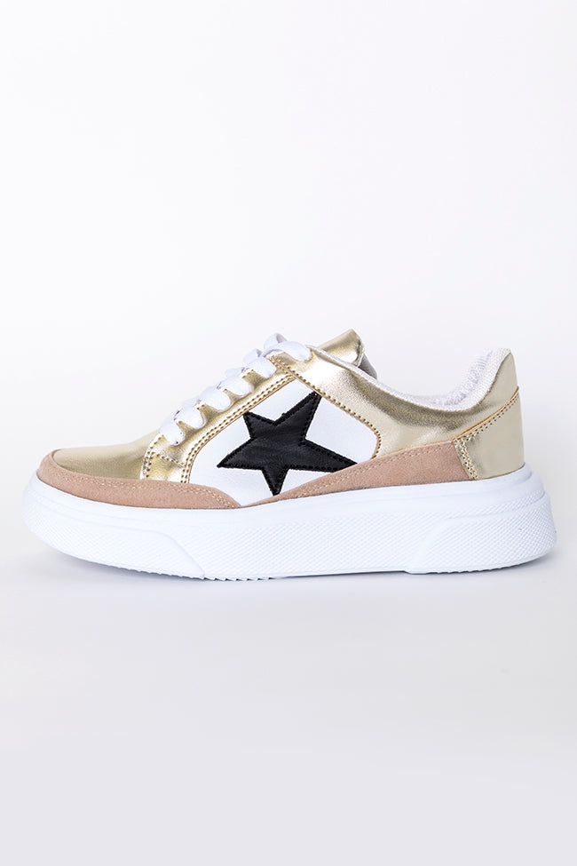 Cleo Gold And Black Star Sneakers FINAL SALE – Pink Lily