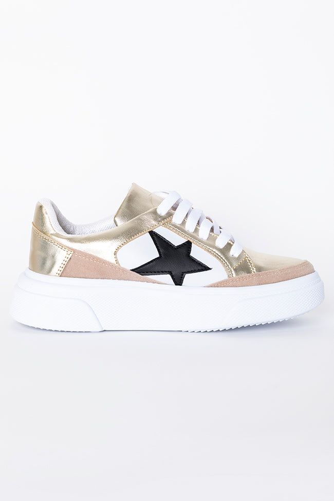 Cleo Gold And Black Star Sneakers FINAL SALE – Pink Lily