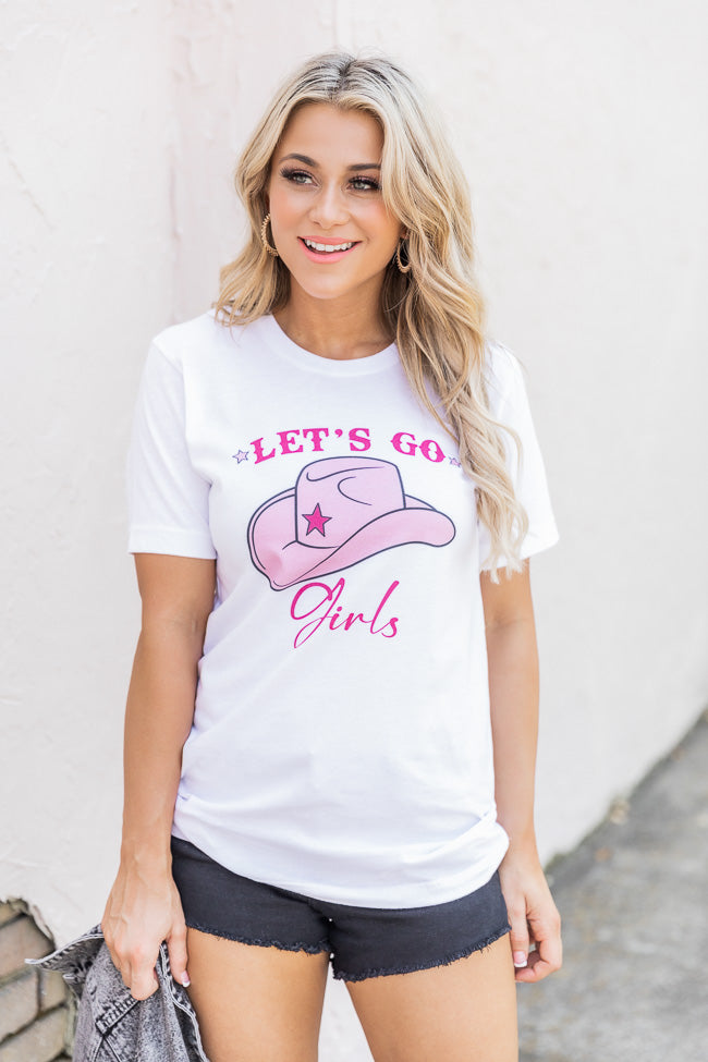 Lets Go Girls White Graphic Tee