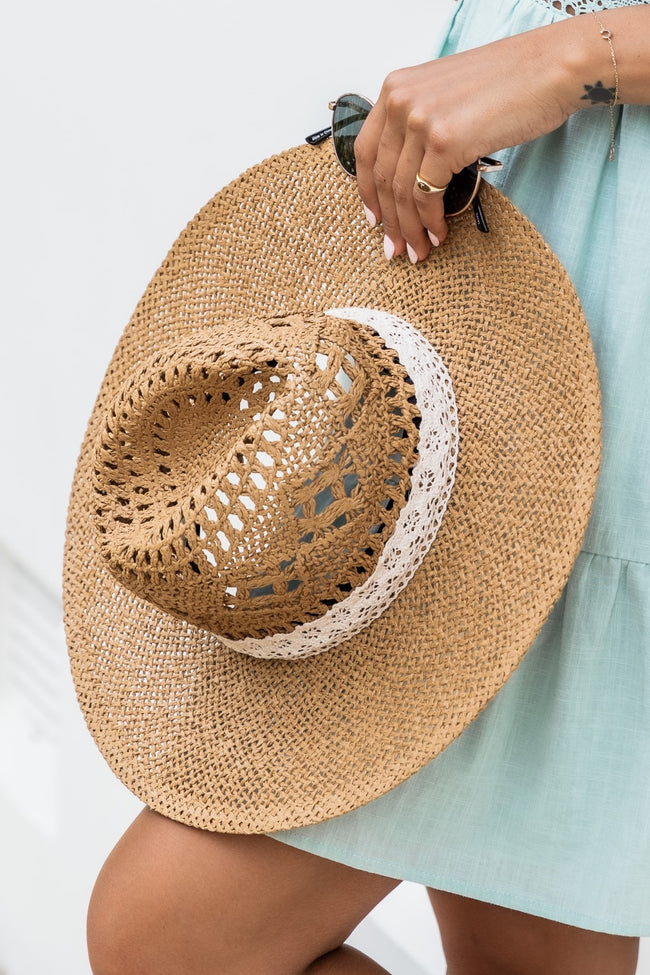 Sounds Of Summer Ivory Band Straw Tan Hat FINAL SALE