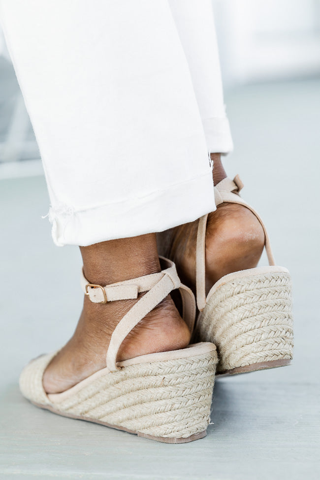 Bethany Natural Tweed Espadrille Wedges FINAL SALE