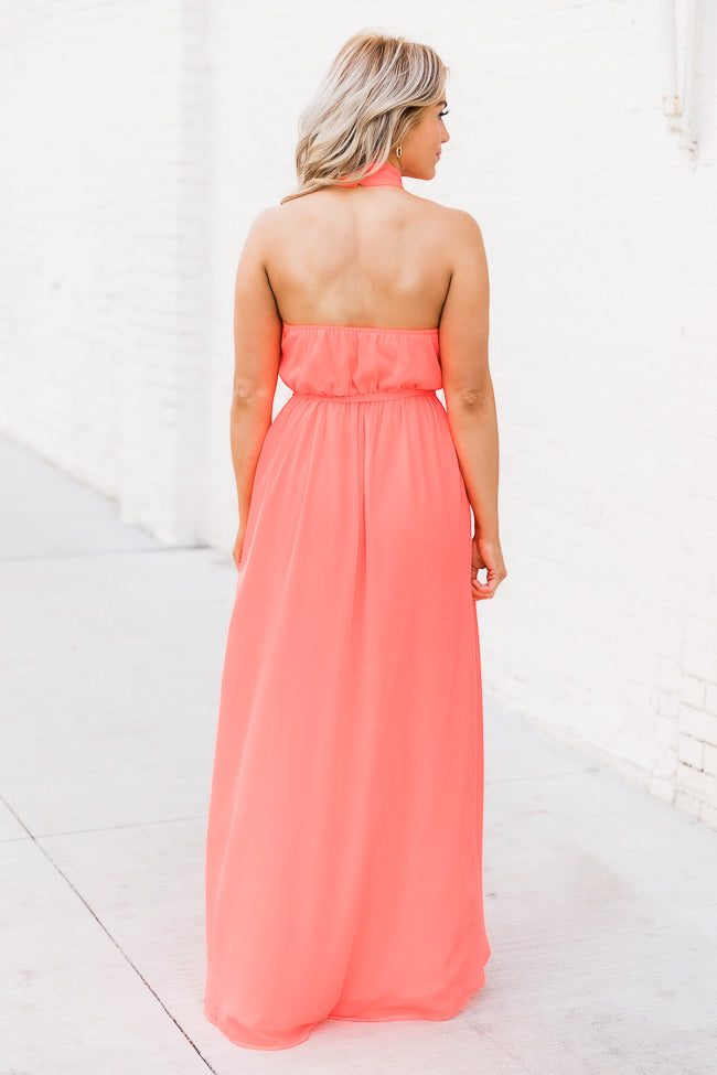 Peach & Coral Color Block Maxi Dress- Regular & Plus – Shop For You