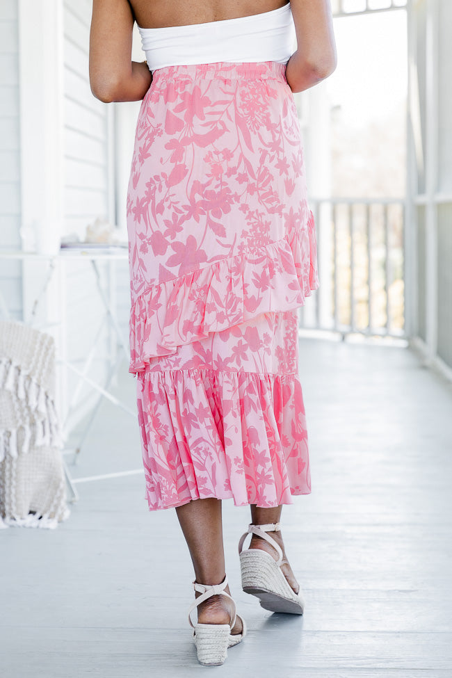 As It Was Pink Floral Midi Skirt FINAL SALE