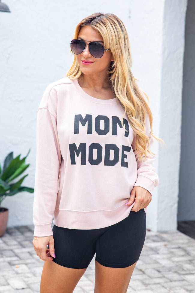 Mom Mode Graphic Pale Pink Sweatshirt FINAL SALE