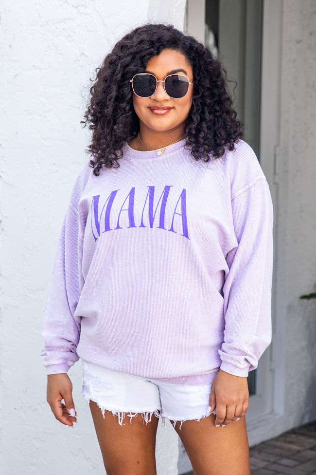 Mama Vintage Corded Graphic Lilac Sweatshirt