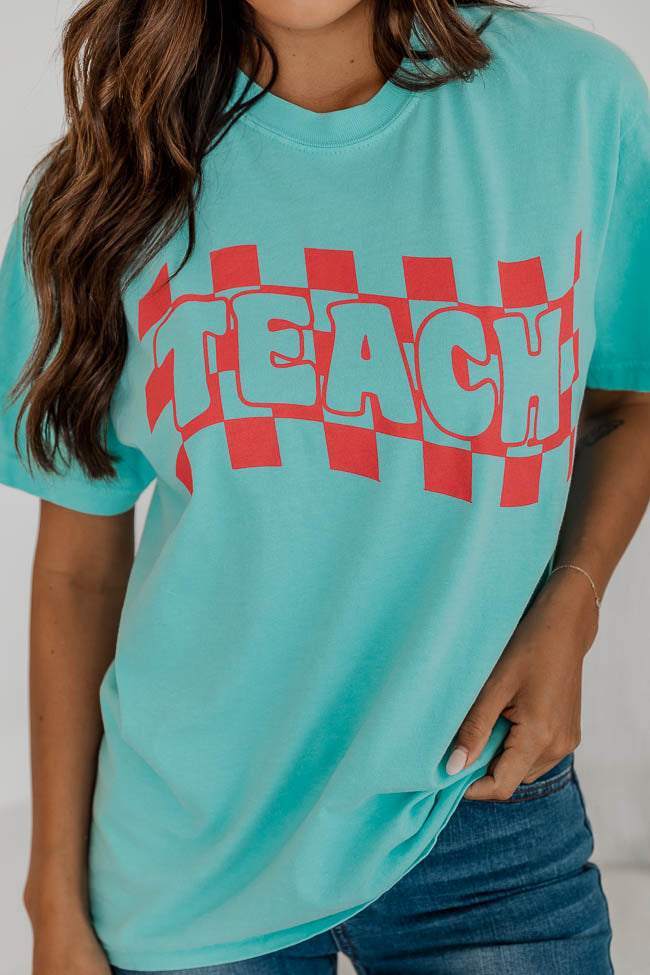 Checkered Teach Chalky Mint Graphic Tee
