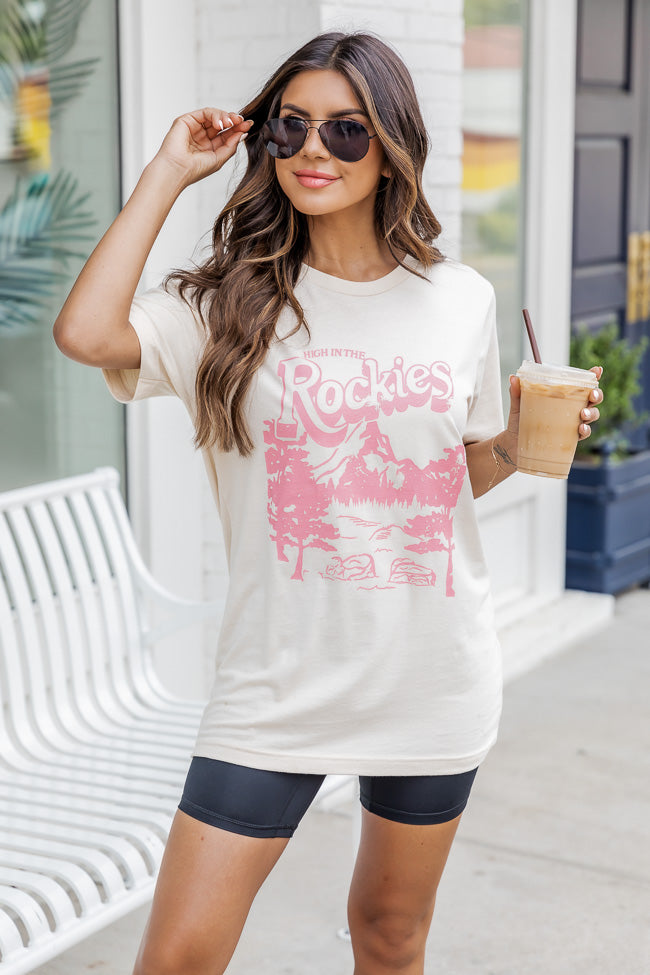 Pink Lily High in The Rockies Graphic Tee Large