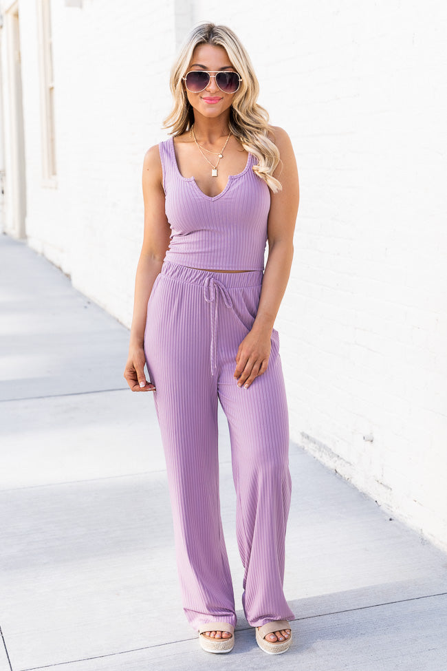 Different Opinions Ribbed Purple Pants FINAL SALE