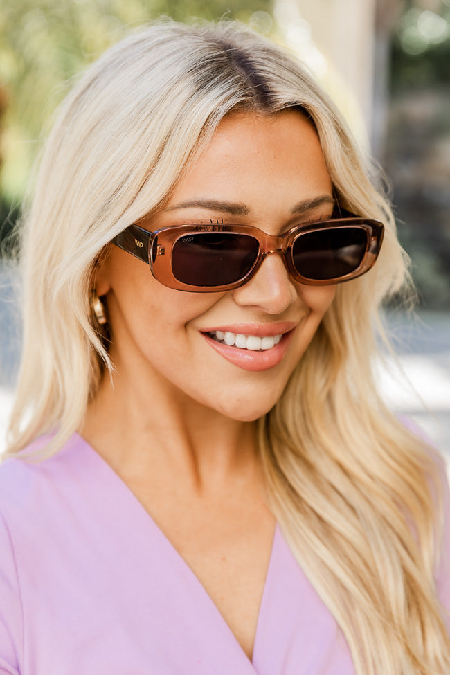 Total Vibe Brown Rectangle Sunglasses FINAL SALE