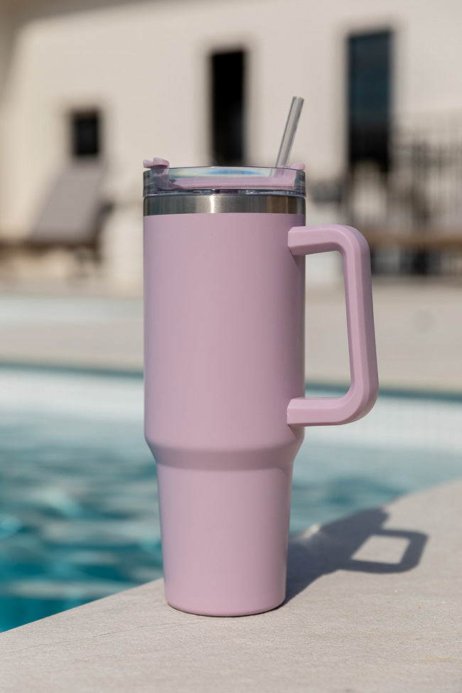 Sippin' Pretty Lilac 40 oz Drink Tumbler With Lid And Straw