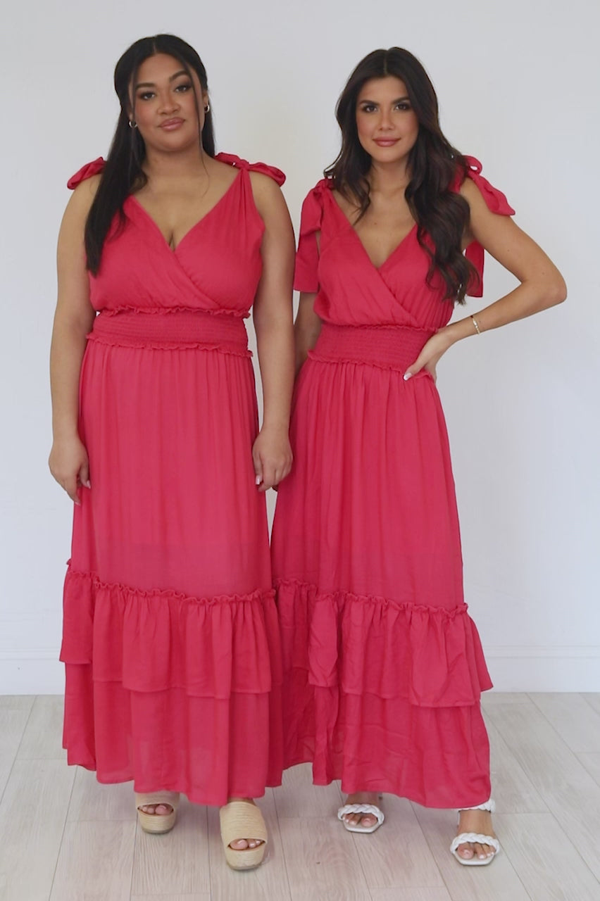 watermelon maxi dress