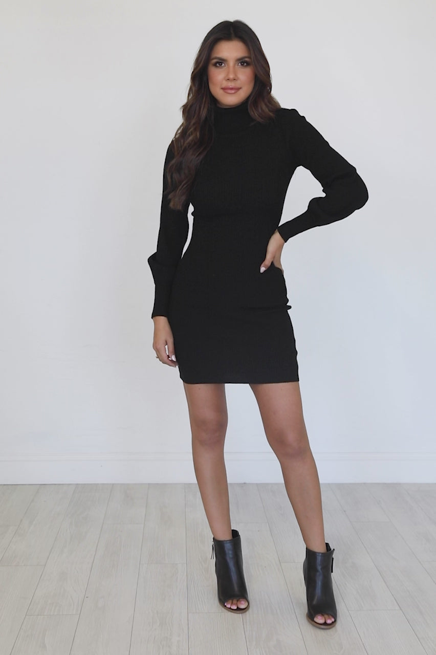 ESPRIT - Knitted turtleneck dress with cashmere at our online shop