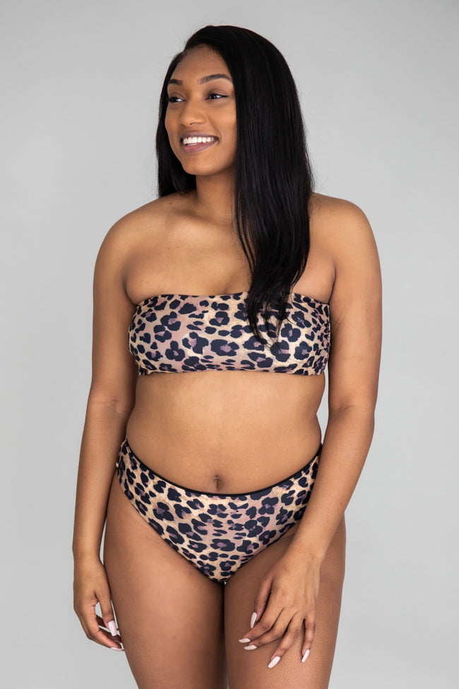 Chase The Waves Leopard Print Bikini Bottoms FINAL SALE Pink Lily