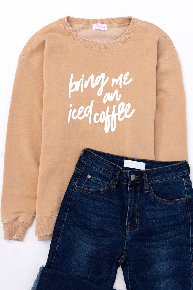 Bring Me An Iced Coffee Gold Graphic Sweatshirt FINAL SALE