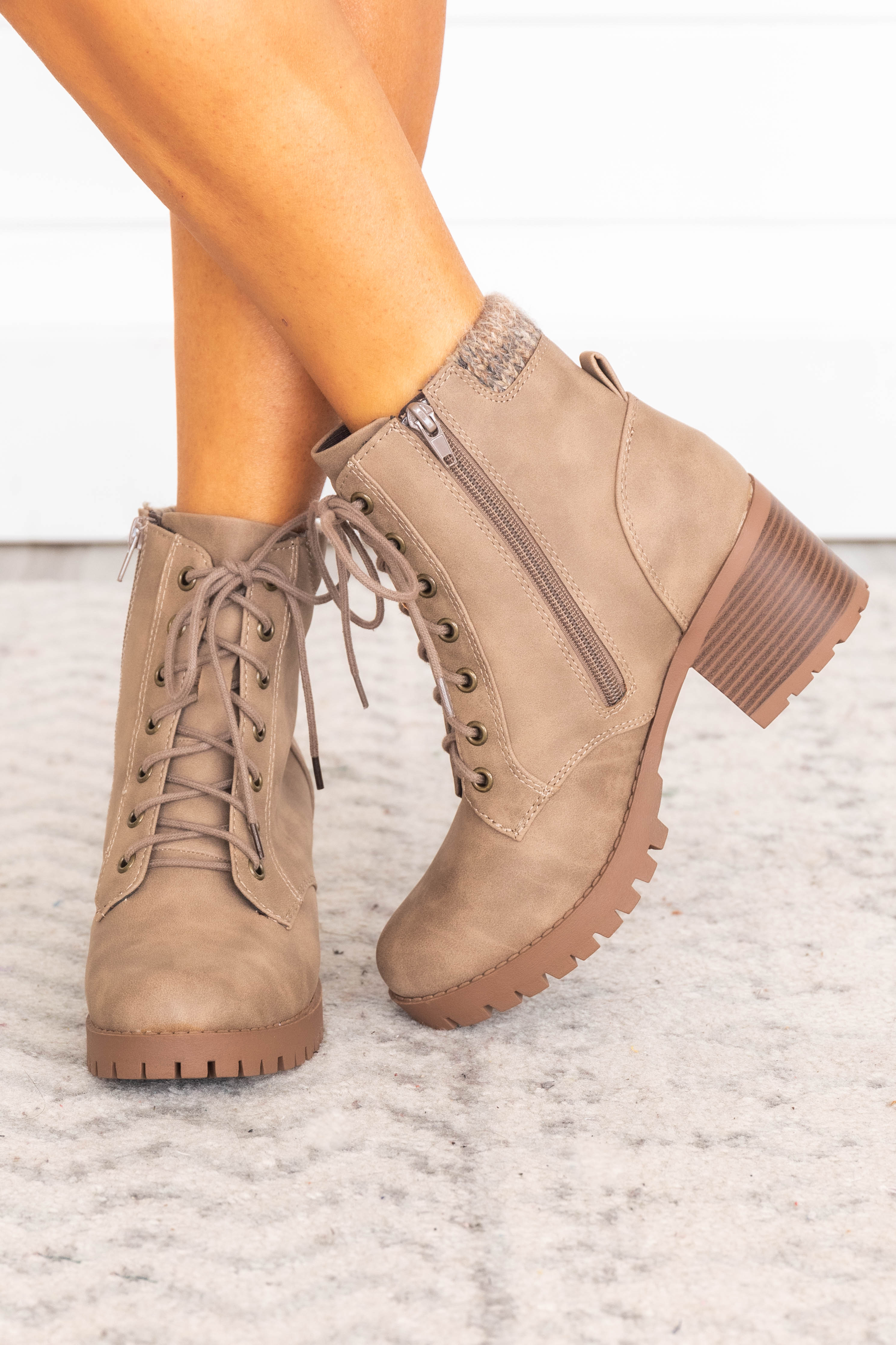 Taupe hot sale booties women