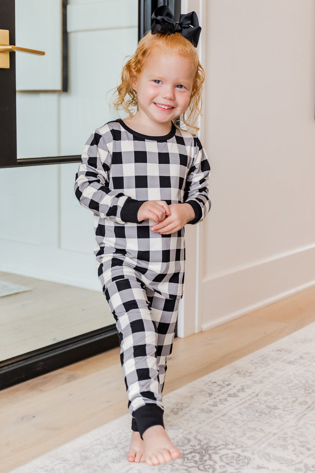 Black and white plaid best sale pajama set