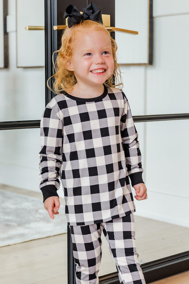 Black and white plaid best sale baby pajamas