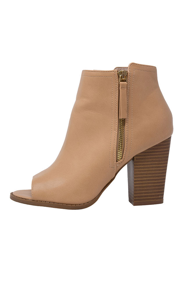 Beige booties deals open toe