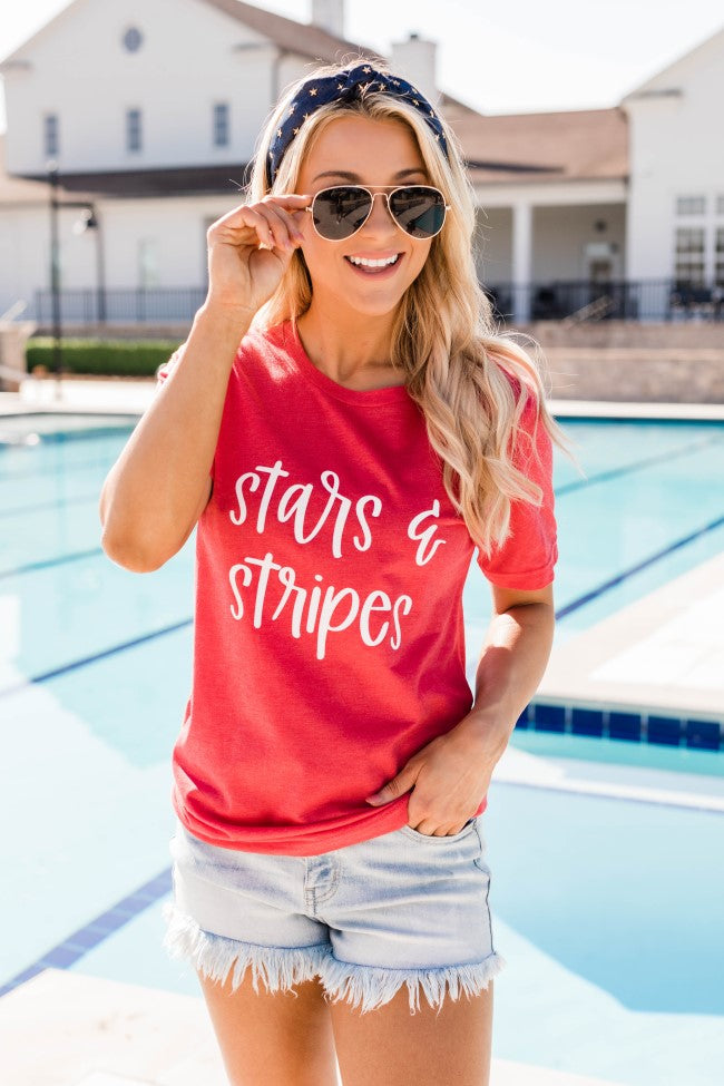 Stars And Stripes Graphic Tee Vintage Red