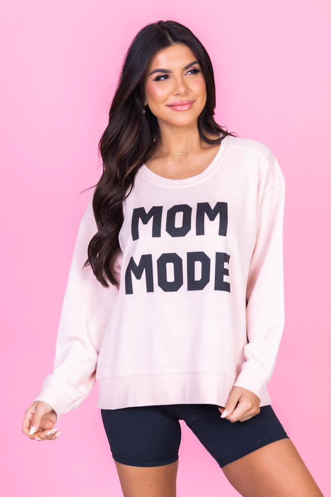 Mom Mode Graphic Pale Pink Sweatshirt FINAL SALE