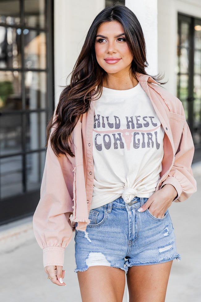 Cowboy Take Me Away Ivory Oversized Graphic Tee – Pink Lily