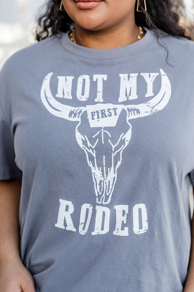 Not My First Rodeo Grey Oversized Graphic Tee