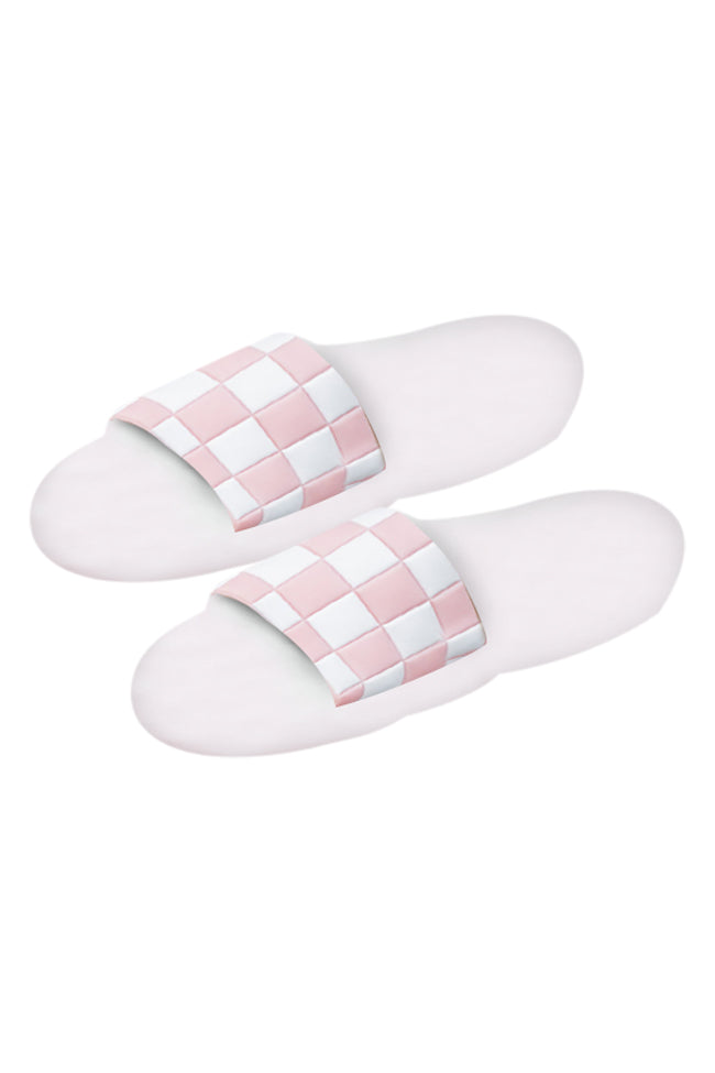 Alma Pink Jelly Checkered Slides FINAL SALE