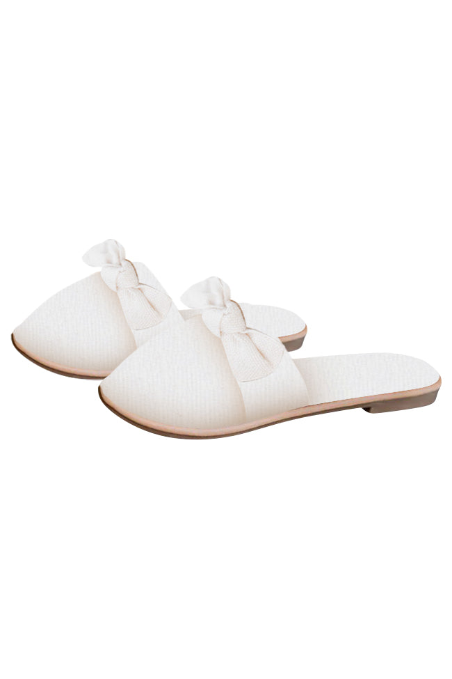 Audry Ivory Tweed Bow Mule Flats FINAL SALE