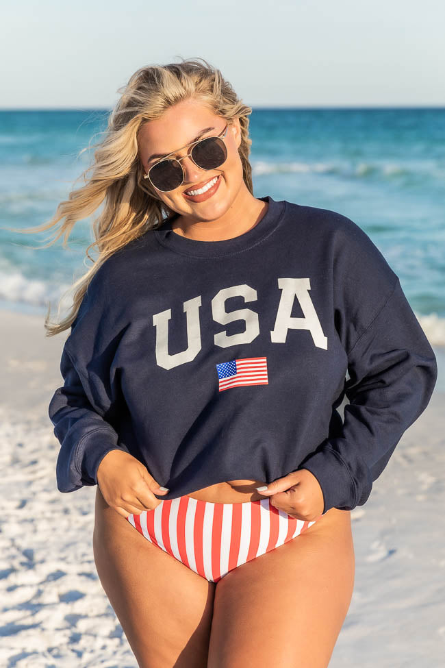 Athletic USA Flag Navy Sweatshirt