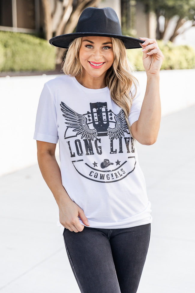 Long Live Cowgirls White Graphic Tee