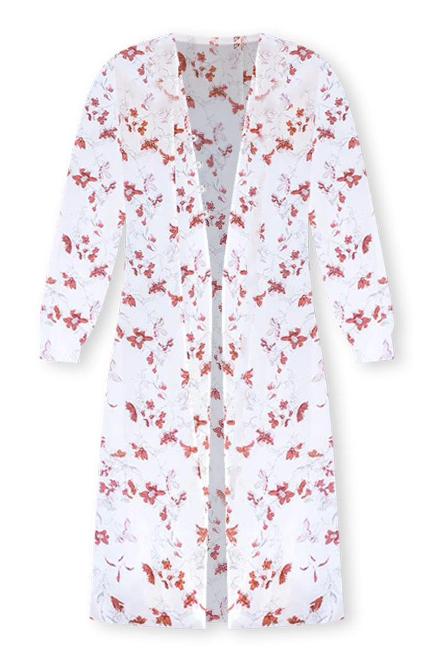 Buy Me A Rose Ivory / Rust Floral Kimono