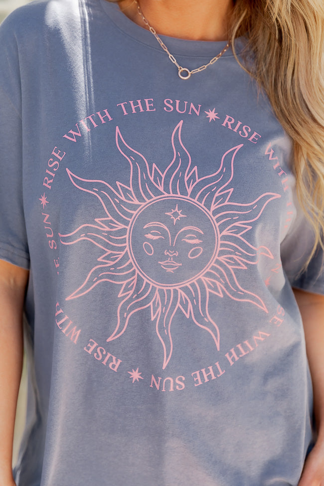 Rise with the Sun Grey Oversized Graphic Tee