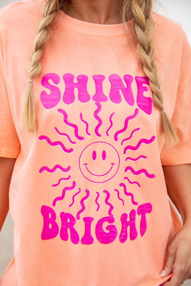 Shine Bright Coral Oversized Graphic Tee