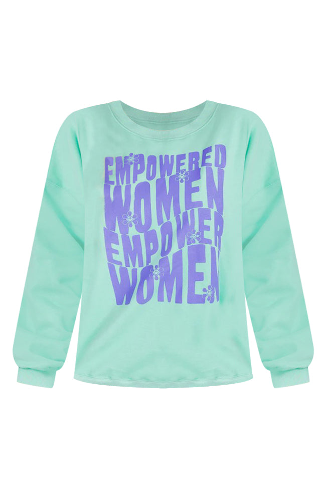 Empowered Women Empower Women Lime Oversized Graphic Sweatshirt