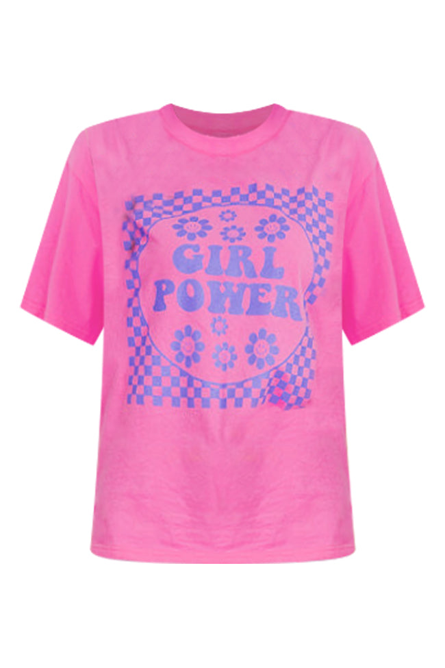 Girl Power Oversized Hot Pink Graphic Tee SALE